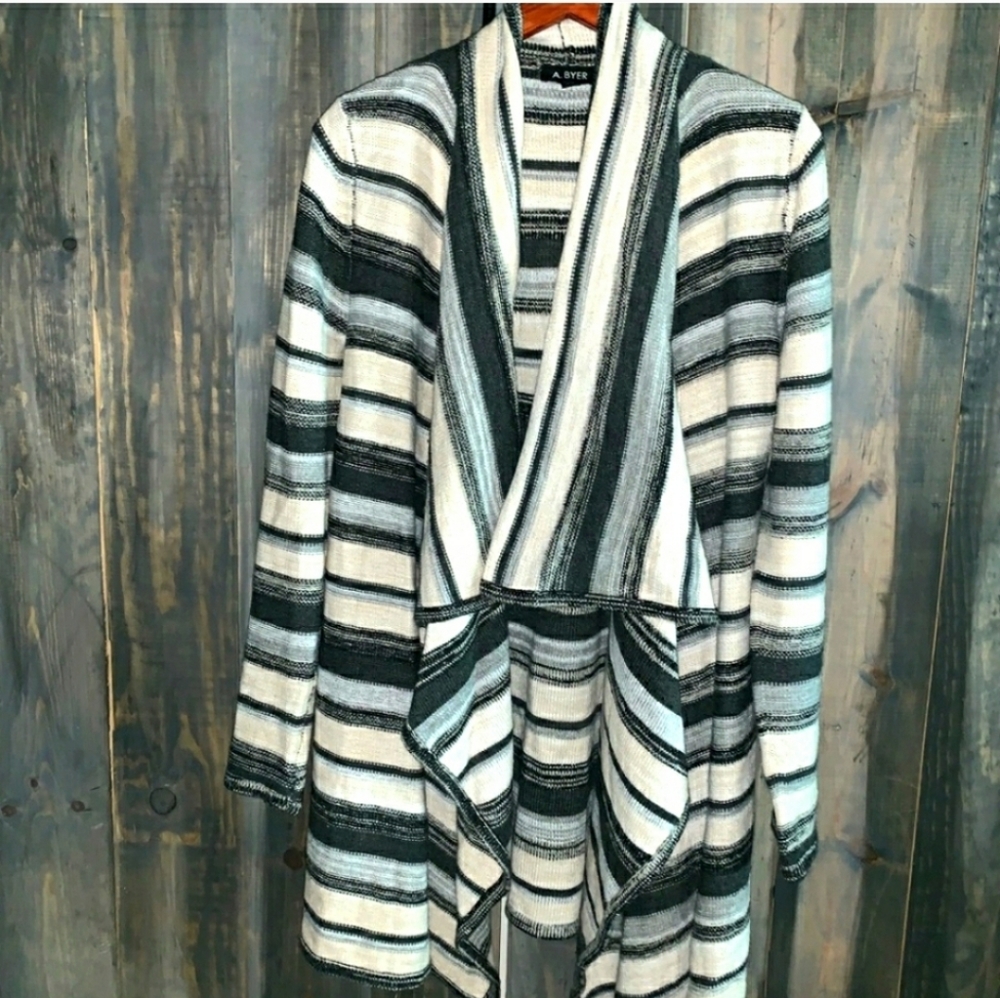 A. Byer neutral colored long waterfall car…